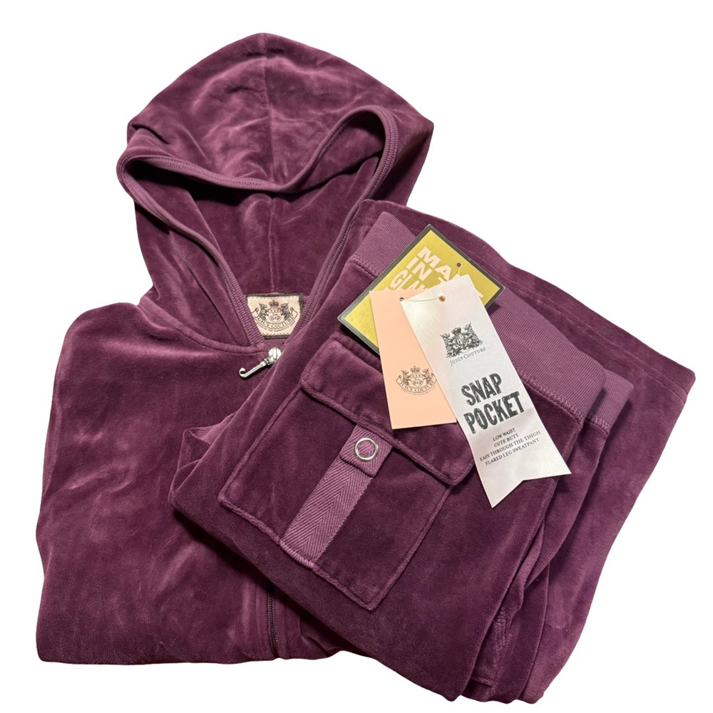 Purple Velour Hoodie and Pants Set